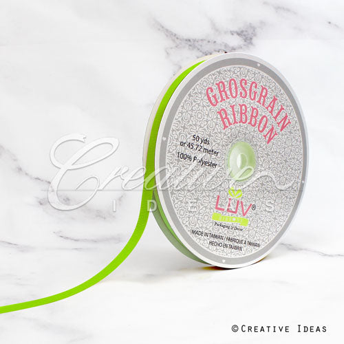 3/8" Grosgrain Ribbon - 50 Yards (Apple Green)