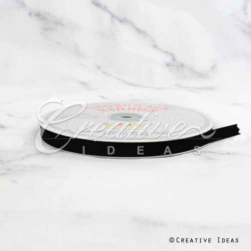 3/8" Grosgrain Ribbon - 50 Yards (Black)