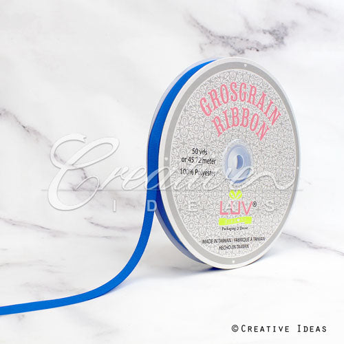 3/8" Grosgrain Ribbon - 50 Yards (Electric Blue)