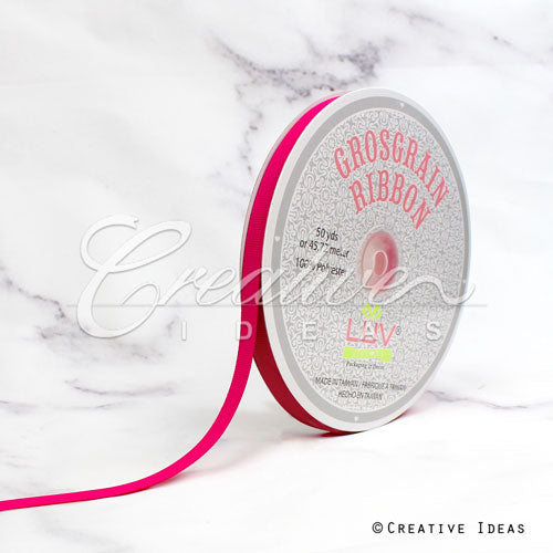 3/8" Grosgrain Ribbon - 50 Yards (Hot Pink)