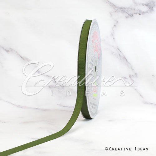 3/8" Grosgrain Ribbon - 50 Yards (Moss Green)