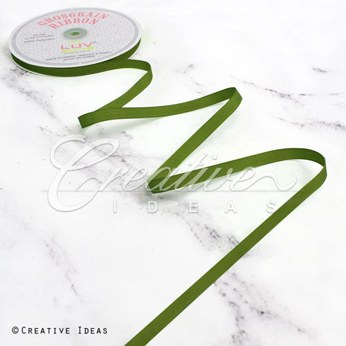 3/8" Grosgrain Ribbon - 50 Yards (Moss Green)