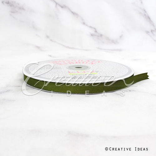 3/8" Grosgrain Ribbon - 50 Yards (Moss Green)