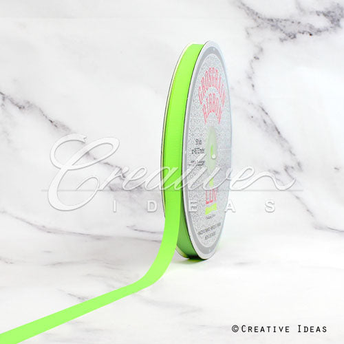 3/8" Grosgrain Ribbon - 50 Yards (Neon Green)