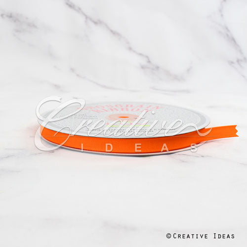 3/8" Grosgrain Ribbon - 50 Yards (Neon Orange)