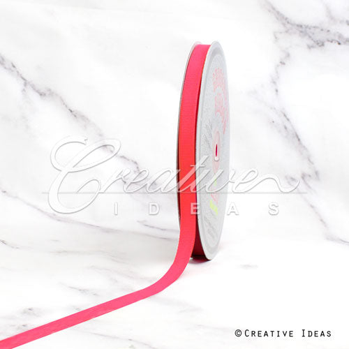 3/8" Grosgrain Ribbon - 50 Yards (Neon Pink)