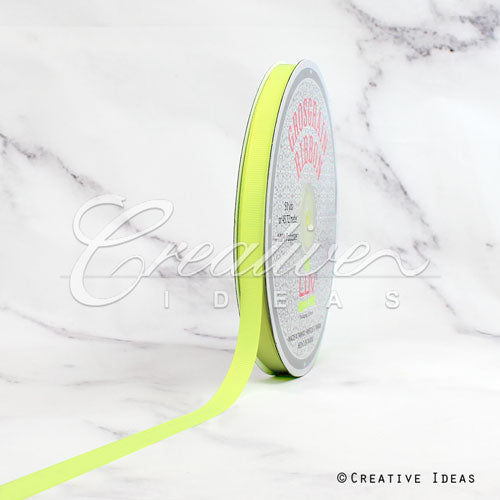 3/8" Grosgrain Ribbon - 50 Yards (Neon Yellow)
