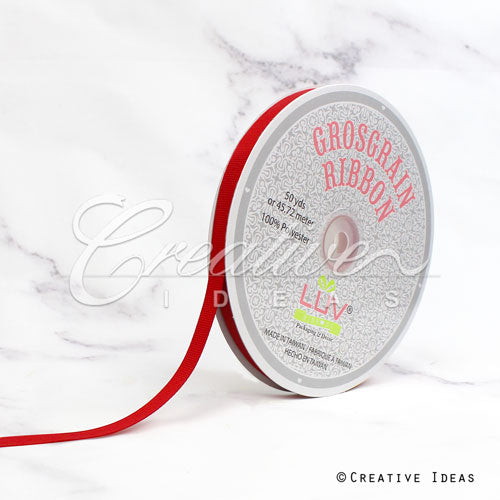 3/8" Grosgrain Ribbon - 50 Yards (Red)