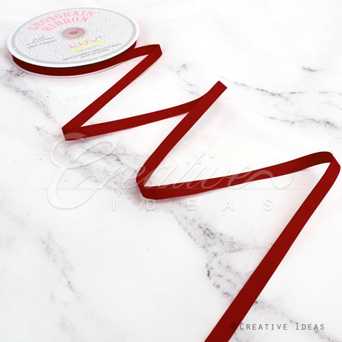 3/8" Grosgrain Ribbon - 50 Yards (Scarlet Red)