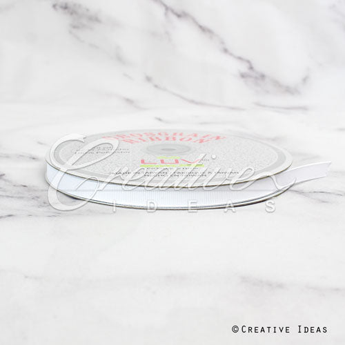 3/8" Grosgrain Ribbon - 50 Yards (White)
