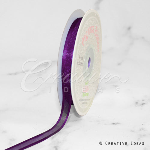 3/8" Organza With Satin Edge Ribbon - 25 Yards (Plum)