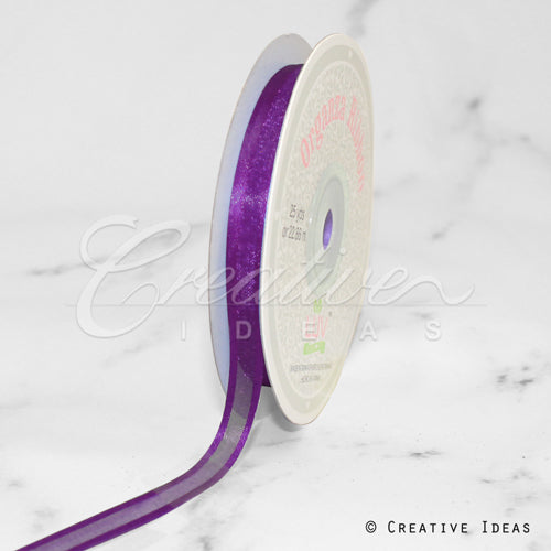 3/8" Organza With Satin Edge Ribbon - 25 Yards (Purple)