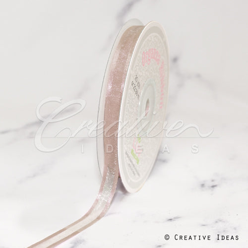 3/8" Organza With Satin Edge Ribbon - 25 Yards (Toffee)