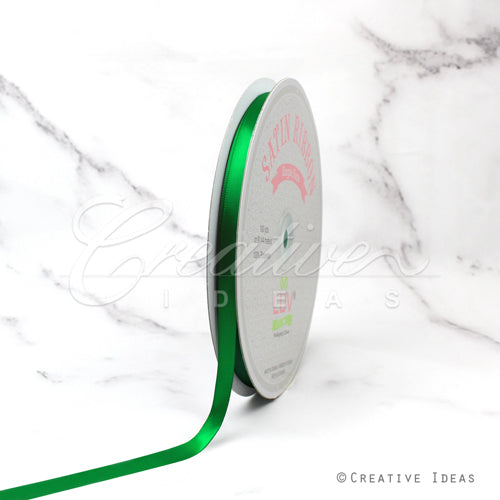 3/8" Single Face Satin-100 Yds (Vibrant Green)