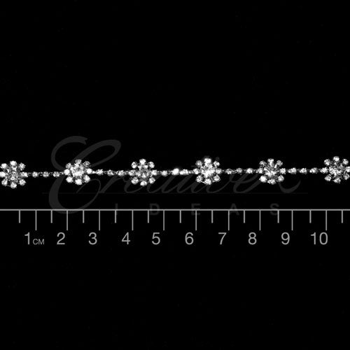3/8" Small Bubble Rhinestone Chain-3 Yds (Silver)