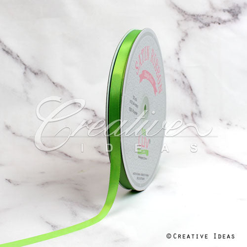 3/8" Single Face Satin Ribbon - 100 Yards (Apple Green)