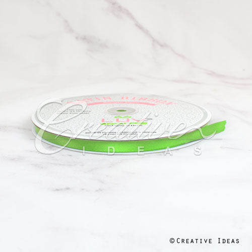 3/8" Single Face Satin Ribbon - 100 Yards (Apple Green)