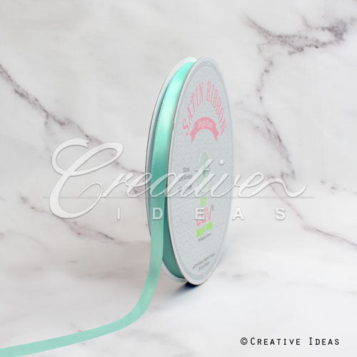 3/8" Single Face Satin Ribbon - 100 Yards (Aqua)