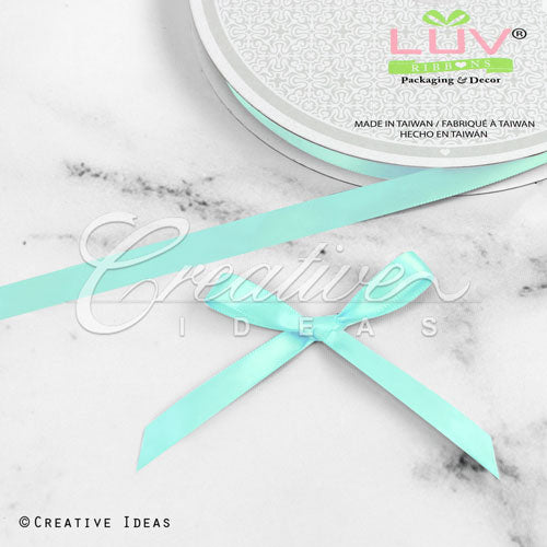 3/8" Single Face Satin Ribbon - 100 Yards (Aqua)