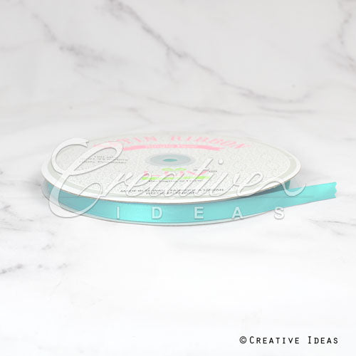 3/8" Single Face Satin Ribbon - 100 Yards (Aqua)