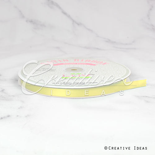3/8" Single Face Satin Ribbon - 100 Yards (Baby Maize)