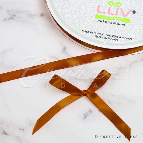 3/8" Single Face Satin Ribbon - 100 Yards (Copper)