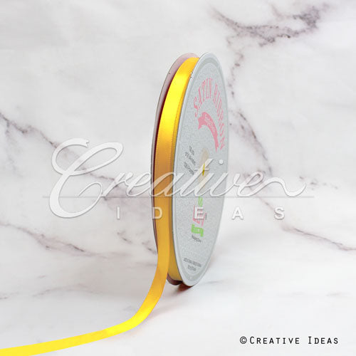 3/8" Single Face Satin Ribbon - 100 Yards (Daffodil)