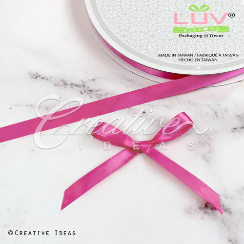3/8" Single Face Satin Ribbon - 100 Yards (Fuchsia)