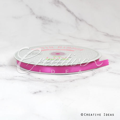 3/8" Single Face Satin Ribbon - 100 Yards (Fuchsia)
