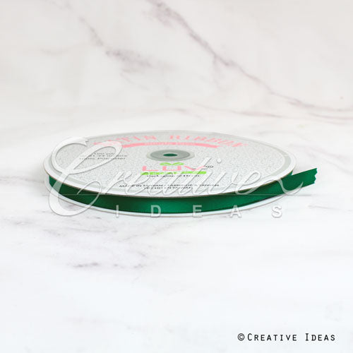 3/8" Single Face Satin Ribbon - 100 Yards (Hunter Green)