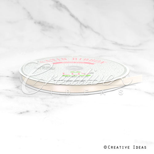 3/8" Single Face Satin Ribbon - 100 Yards (Ivory)