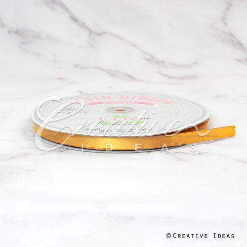 3/8" Single Face Satin Ribbon - 100 Yards (Light Gold)