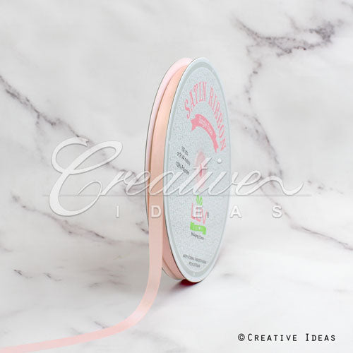 3/8" Single Face Satin Ribbon - 100 Yards (Light Peach)