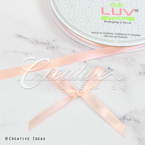 3/8" Single Face Satin Ribbon - 100 Yards (Light Peach)
