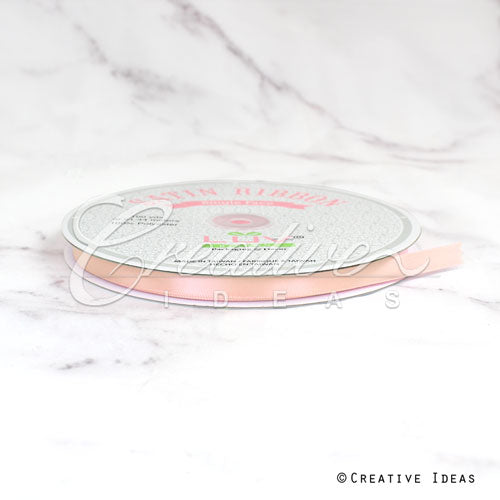 3/8" Single Face Satin Ribbon - 100 Yards (Light Peach)