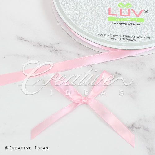 3/8" Single Face Satin Ribbon - 100 Yards (Light Pink)