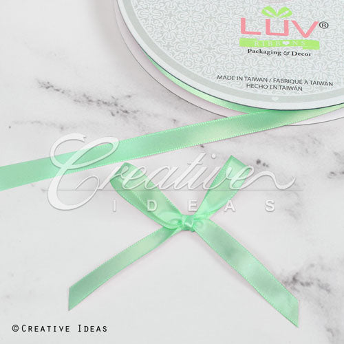 3/8" Single Face Satin Ribbon - 100 Yards (Mint Green)