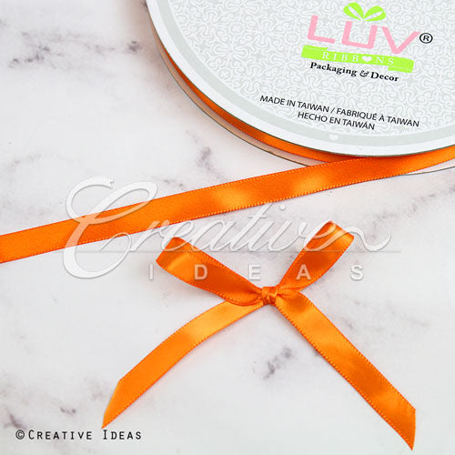 3/8" Single Face Satin Ribbon - 100 Yards (Orange)