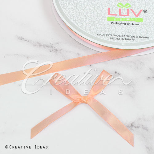 3/8" Single Face Satin Ribbon - 100 Yards (Peach)