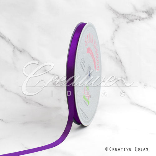 3/8" Single Face Satin Ribbon - 100 Yards (Plum)