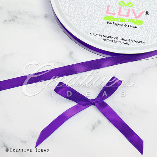 3/8" Single Face Satin Ribbon - 100 Yards (Purple)