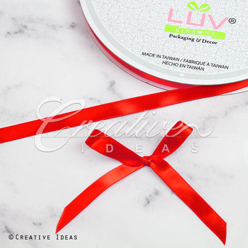 3/8" Single Face Satin Ribbon - 100 Yards (Red)