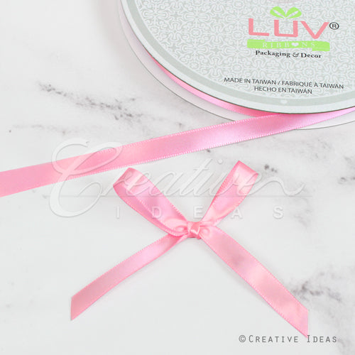 3/8" Single Face Satin Ribbon - 100 Yards (Rose)