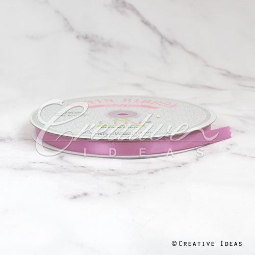 3/8" Single Face Satin Ribbon - 100 Yards (Rosy Mauve)