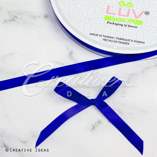 3/8" Single Face Satin Ribbon - 100 Yards (Royal Blue)