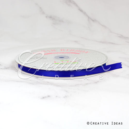 3/8" Single Face Satin Ribbon - 100 Yards (Royal Blue)