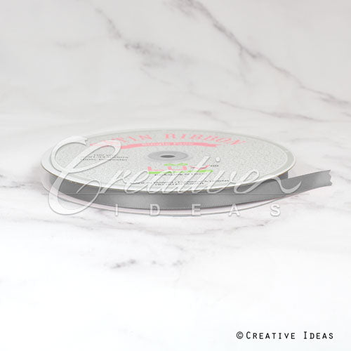 3/8" Single Face Satin Ribbon - 100 Yards (Silver)