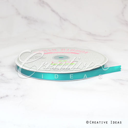 3/8" Single Face Satin Ribbon - 100 Yards (Tropic Blue)