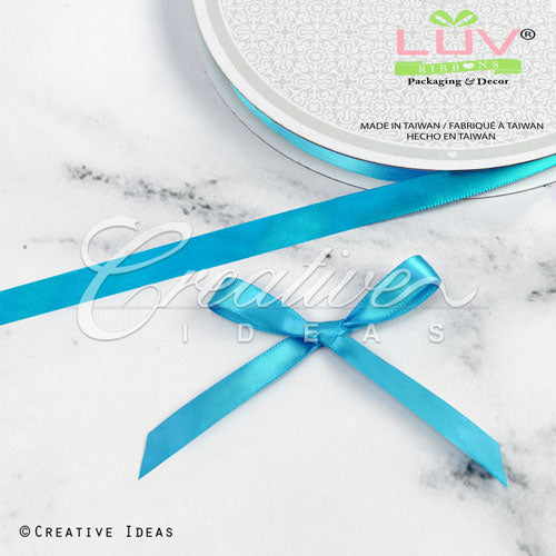 3/8" Single Face Satin Ribbon - 100 Yards (Turquoise)