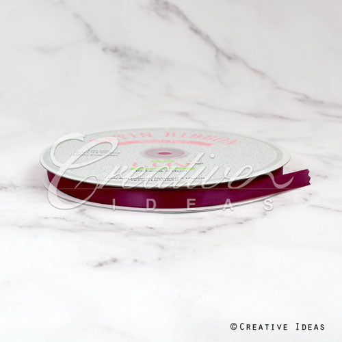 3/8" Single Face Satin Ribbon - 100 Yards (Wine)